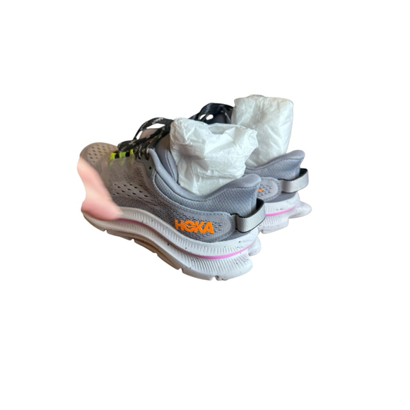 Women's Hoka One One Kawana 2 Gray Orange Athletic Shoes Size 6 - Picture 2 of 6